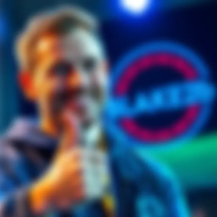 Jack Mallers smiling and giving a thumbs up, with a logo of Blake2b in the background