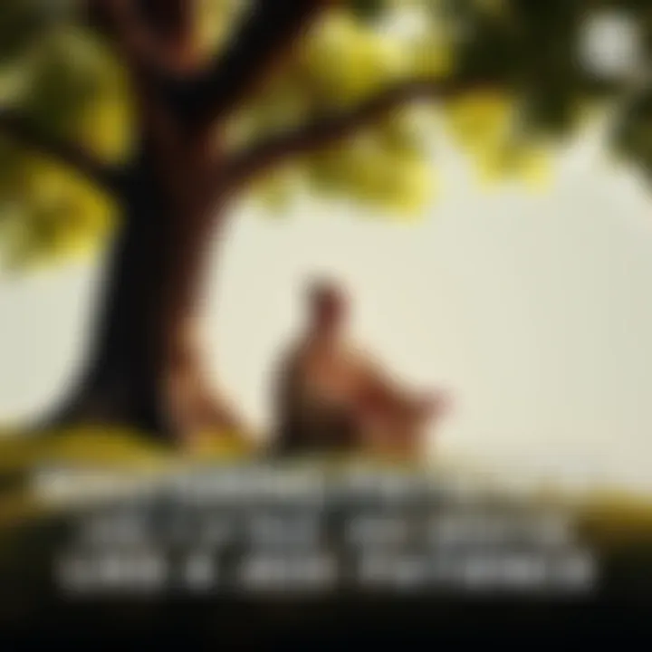 A wise figure in a robe sitting peacefully, meditating under a tree, embodying the calmness and patience of a Jedi mentor.