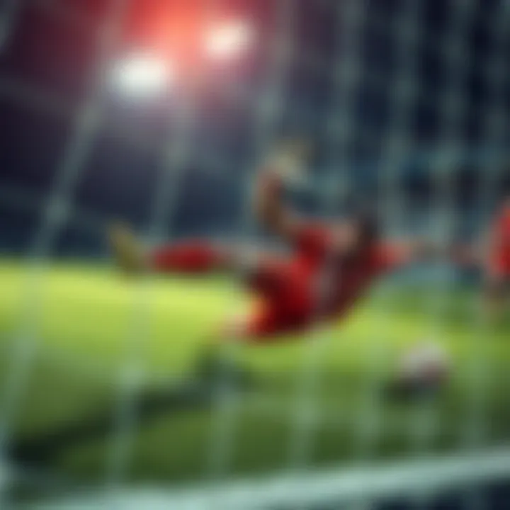 Goalkeeper Joan Garcia dives to make a stunning save during a match, showcasing his skill and determination.