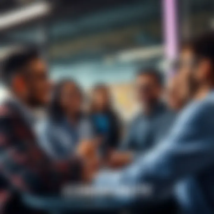 Join the APECOIN Community A group of people discussing APECOIN, sharing ideas and smiles in a friendly setting