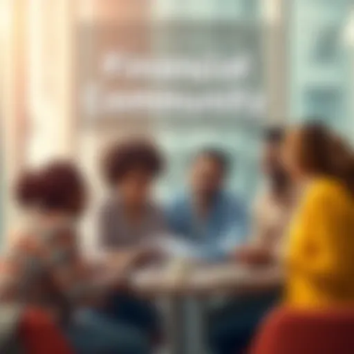 A group of diverse people discussing financial strategies and sharing ideas in a friendly setting