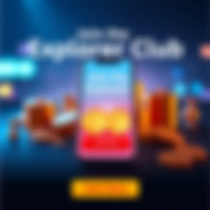 Join the Explorer Club Graphic showing a smartphone with coins representing daily rewards and a join now button for the Explorer Club