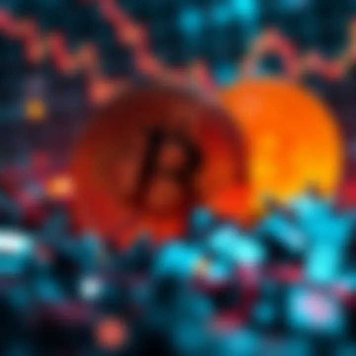 JPMorgan's Bitcoin Impact A visual representation of Bitcoin crashing with a JPMorgan logo in the background, illustrating the market turmoil caused by a leaked article.