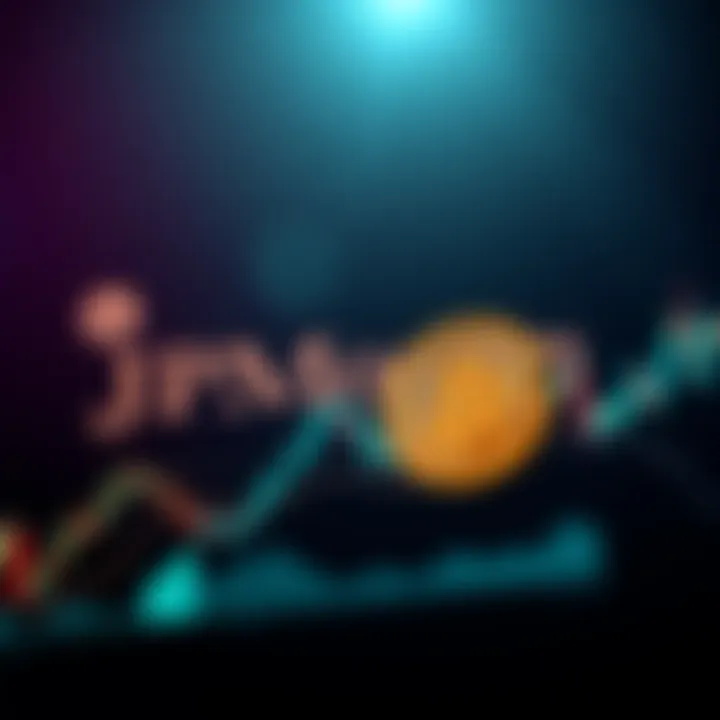 JPMorgan logo with a stock chart showing a downward trend and a Bitcoin symbol, representing the risks of heavy Bitcoin investments.