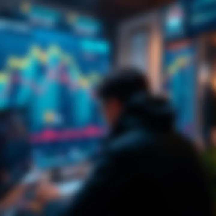 A graphic showing a person evaluating earnings from JumpTask and Honeygain, with downward trends and user discussions in the background.