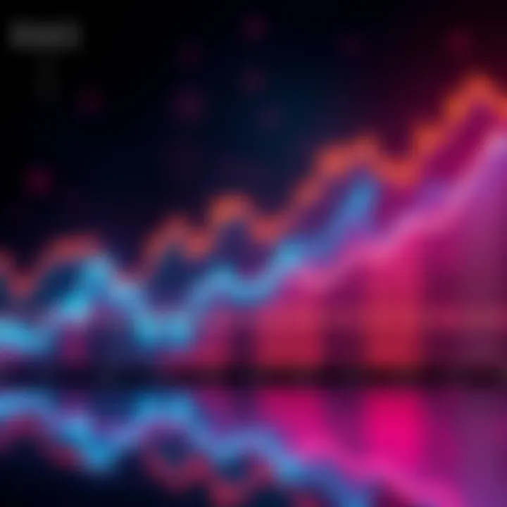 A graph showing steady investment growth through dollar-cost averaging in a volatile cryptocurrency market, highlighting KAS