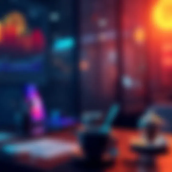 A KAS holder looking at charts and graphs, reflecting on their two-year cryptocurrency journey, with a laptop and coffee on the table.