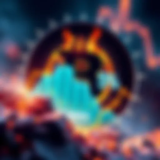 A digital representation of Kaspa cryptocurrency with a chart showing mining percentages and a dramatic 5% left, symbolizing urgency for holders.