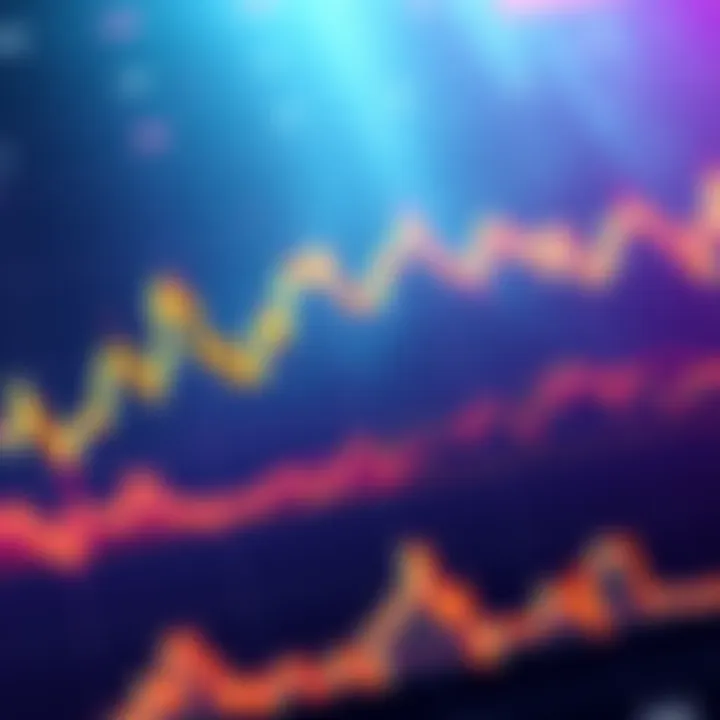 Kaspa Price Chart Decline A downward trend on a financial chart representing the drop in Kaspa's price after Binance Futures launched.