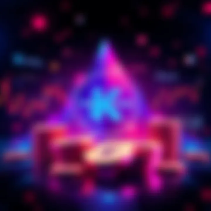 A graphic representation of the Kaspa cryptocurrency with contrasting visuals illustrating pros and cons, featuring coins and market charts.