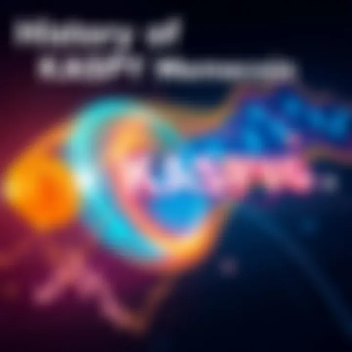 Illustration showing a digital representation of the KASPY memecoin with cryptocurrency symbols and a timeline for its launch