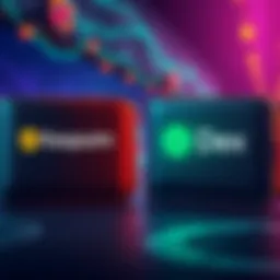 Side-by-side view of two crypto wallets labeled Kaspuim and Dex, showing icons for security and ease of use