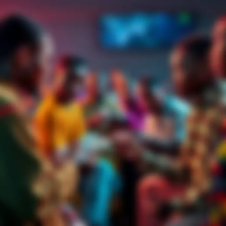 Group of people in the Kendu community discussing and contributing money for daily DCA investment.