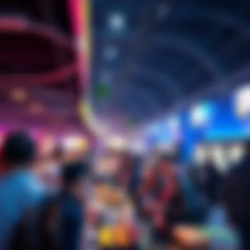 A lively Kendu event with people engaging and products showcased, reflecting excitement and investment potential.