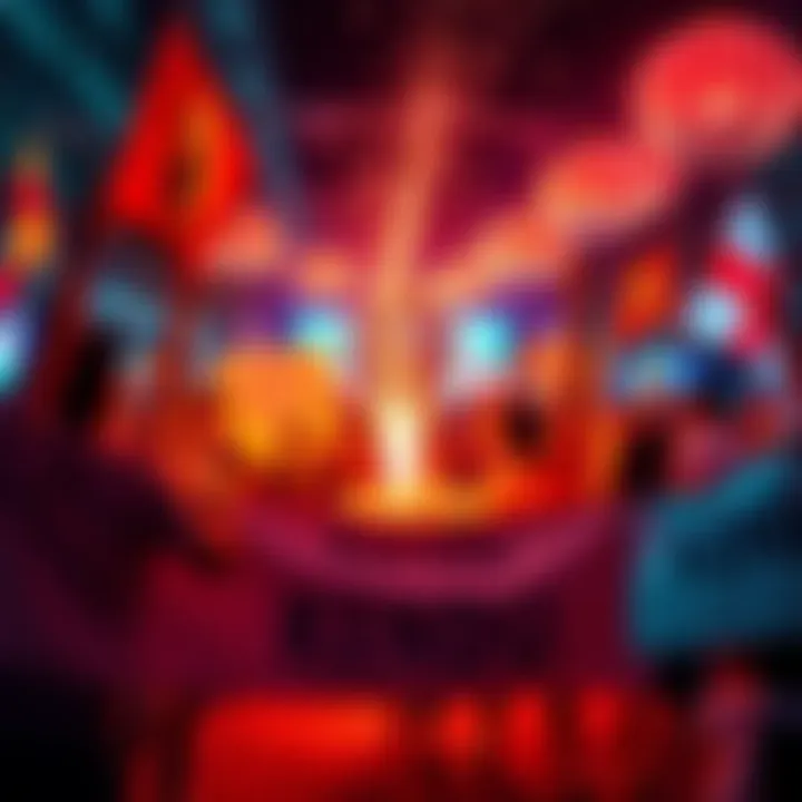 A vibrant community celebration for Kendu memecoins, featuring enthusiastic people holding banners and flags, showcasing their support for Kendu in a lively outdoor setting.