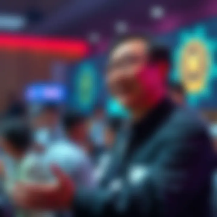 Keone Hon discussing features of Monad's new blockchain mainnet at an event