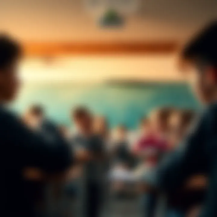 A group of children in a classroom setting discussing Bitcoin and education, some appear passionate while others look skeptical.