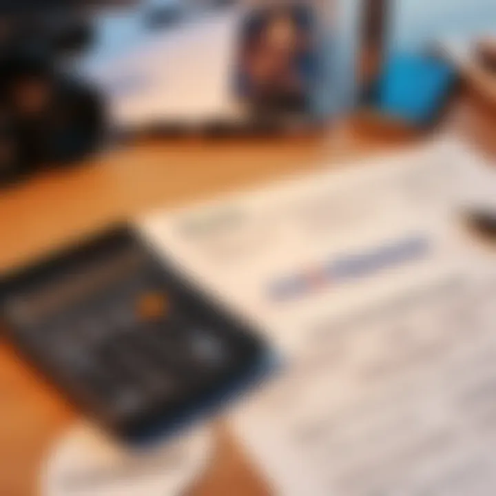 A comparison of Koinly-generated proceeds and a Coinbase 1099-DA form on a desk with a calculator and tax documents