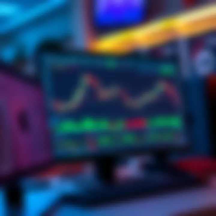 A computer screen displaying the Kraken Pro trading interface with charts and trading options visible