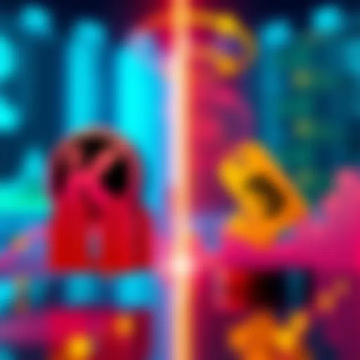 A side-by-side comparison of Kraken and Binance logos with price tags and charts representing trading fees and costs.