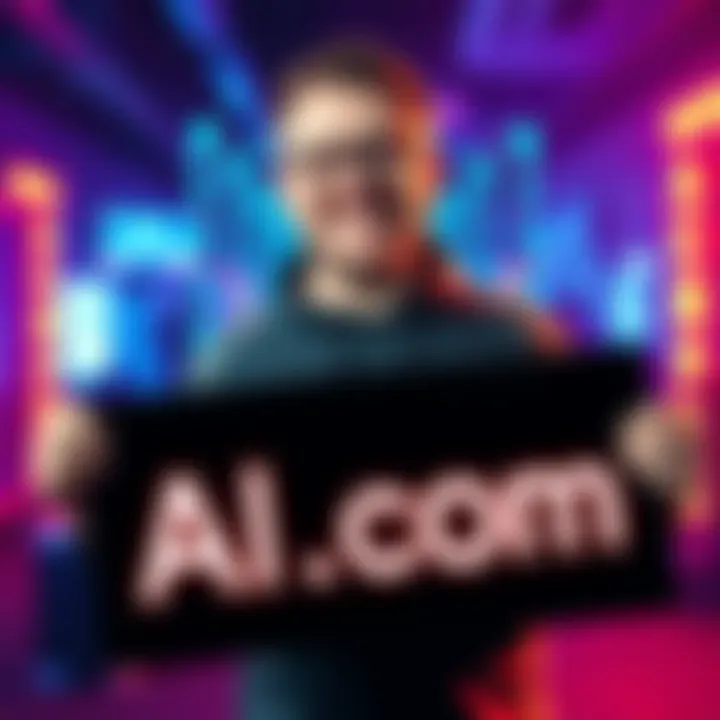 Kris, founder of Crypto.com, smiles while holding a sign that says AI.com, celebrating his record domain purchase for $70 million.