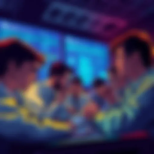 Graphic showing frustrated people discussing Kucoin's dormancy fees and restrictions on US accounts in an online forum setting.