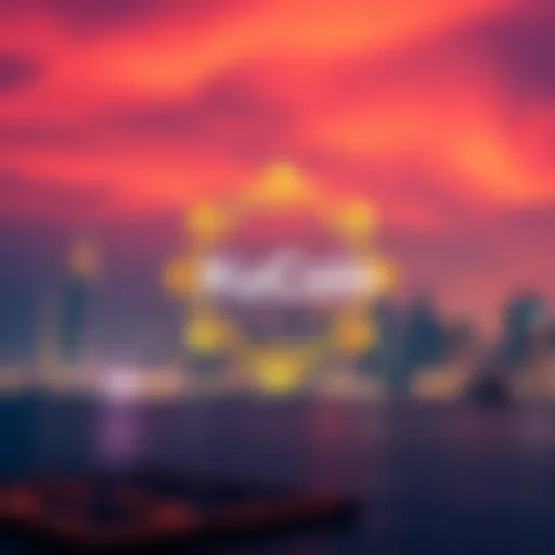 KuCoin logo alongside an image of the Dubai skyline, symbolizing the partnership for the World Laureates Summit