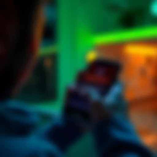 A person looks frustrated at their phone while using the Lace Wallet app with an error message displayed.