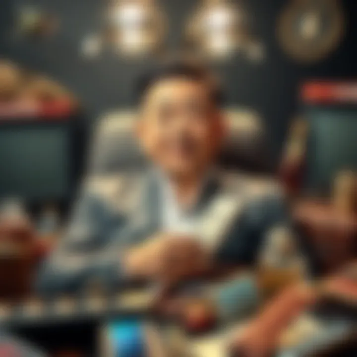 Larry Cheng surrounded by his luxury possessions, showcasing his wealth and success.