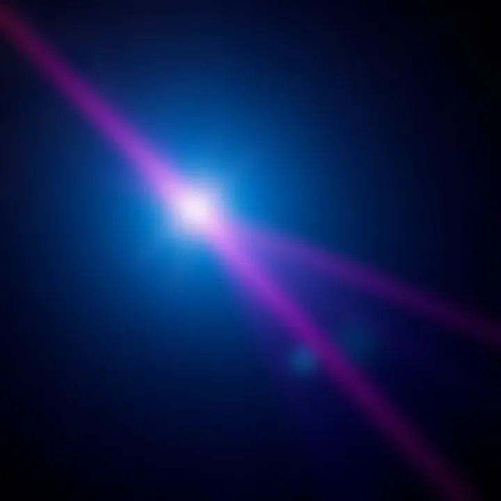 A bright laser beam shooting into a starry night sky, symbolizing the concept of infinite chances.