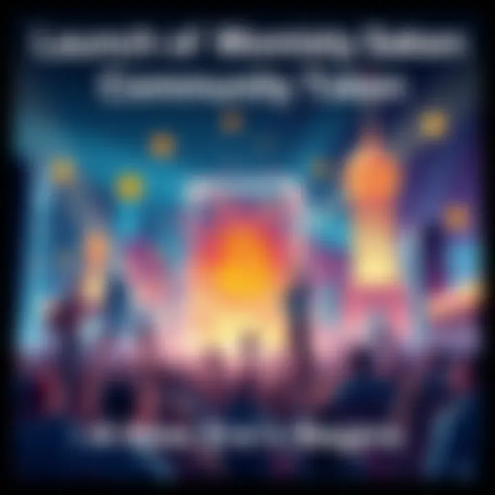 An illustration showing the $CWU Community Token on the Solana blockchain with digital elements representing financial inclusion and community.