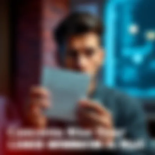 A man looks worried while holding a letter containing leaked personal information with no return address, symbolizing privacy concerns.