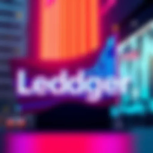 Ledger's logo with a graphic showing rising financial growth and a US flag, symbolizing their potential IPO plans