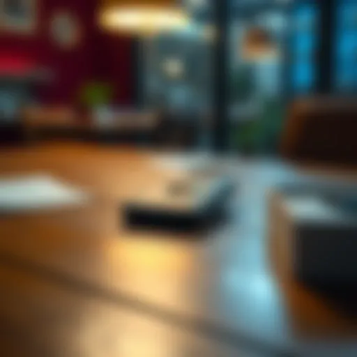 A Ledger Nano X hardware wallet placed on a wooden table with an open box beside it