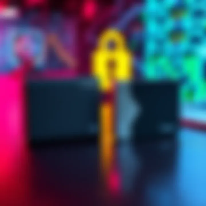 A comparison image showing a Ledger and a Trezor hard wallet on a table, highlighting their sleek designs and features, with a digital background representing cryptocurrency security