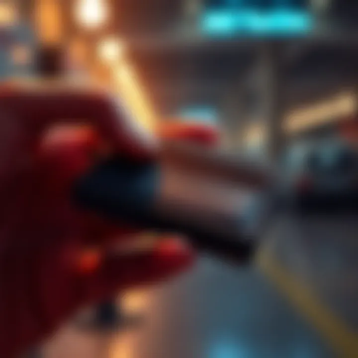 A person inspecting a Ledger hardware wallet, looking for signs of tampering or damage before making a purchase