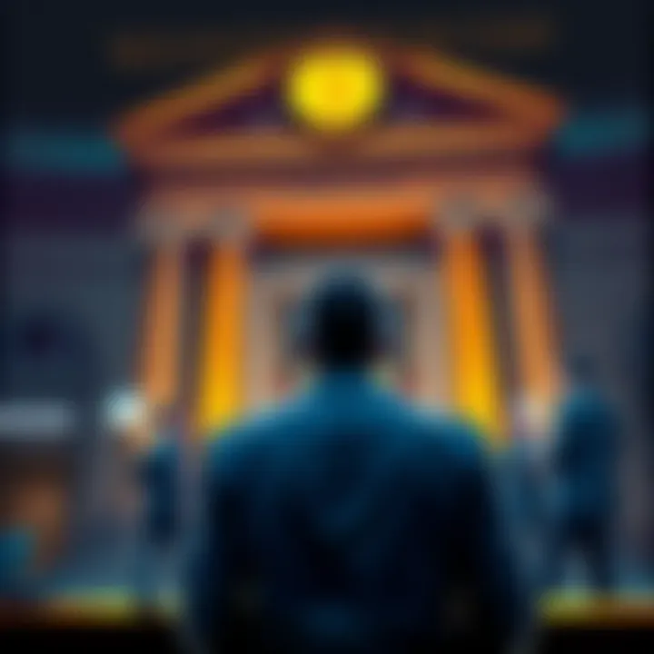 A person at a courthouse discussing legal action against Kraken for seized Mt Gox bitcoin payments.