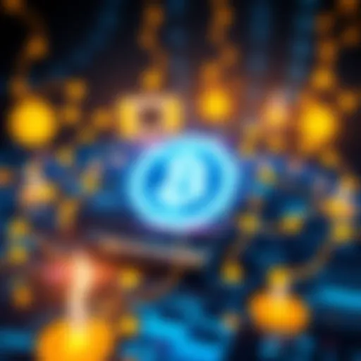 Illustration showing fast Bitcoin transactions with the Lightning Network symbol and connected digital devices.