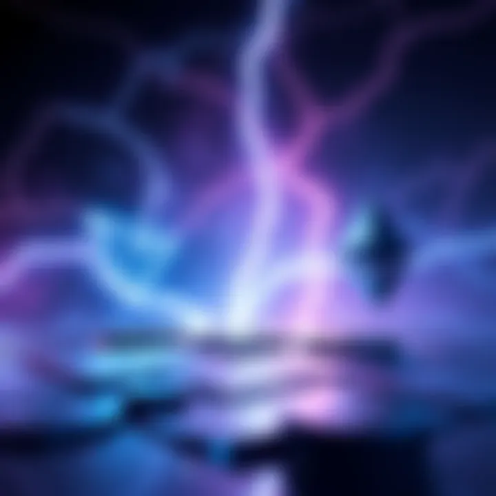 A visual comparison of Lightning technology with Tron and Ethereum logos, highlighting differences in transaction volume and fees.