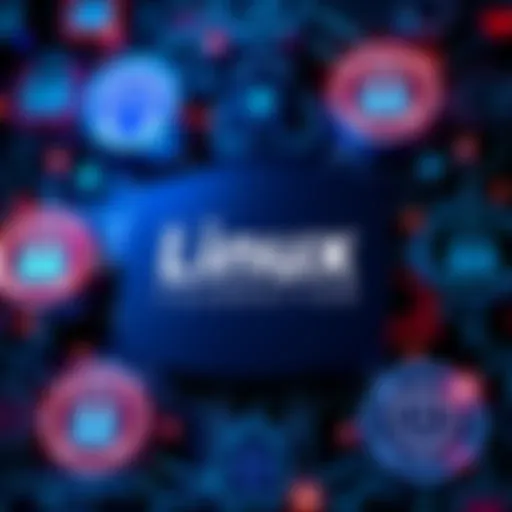 Logo of the Linux Foundation surrounded by symbols representing trust and security in digital systems