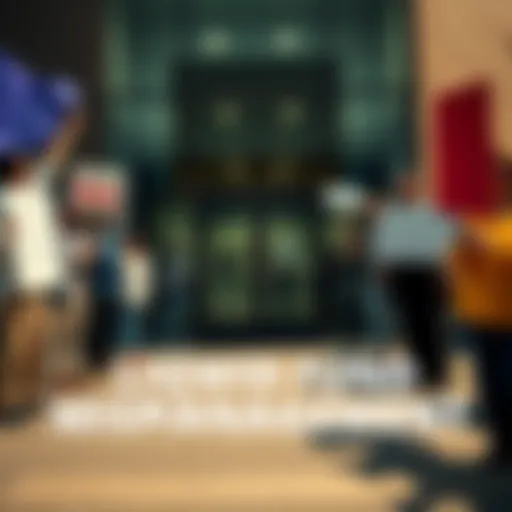 People protesting against Liqwid Fund mismanagement, holding signs and expressing outrage outside an office building.