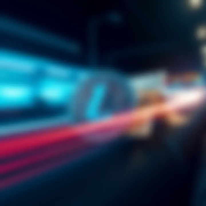 A visual representation of Litecoin symbol with cash and speed lines, indicating fast cash transfers.