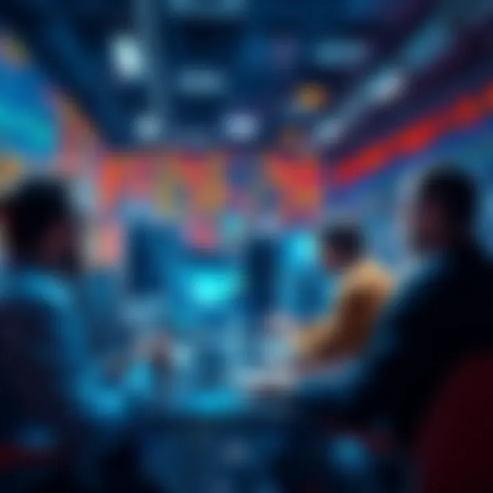 Traders sharing insights and strategies in a vibrant online forum atmosphere