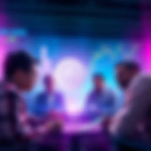 A group of people discussing trading strategies and technical analysis for Litecoin markets