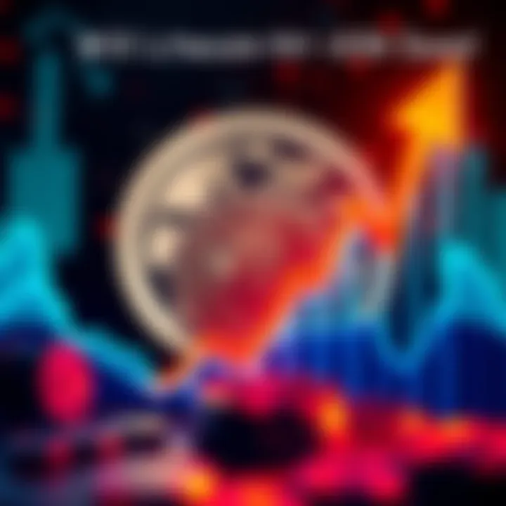 An upward graph showing an increase in Litecoin value with a digital currency symbol in the background.