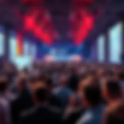 Crowd at Litecoin Summit discussing future money innovations in Amsterdam