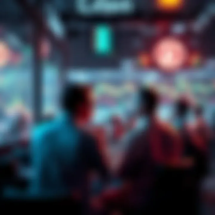 People discussing Litecoin trading strategies and technical analysis in a group setting