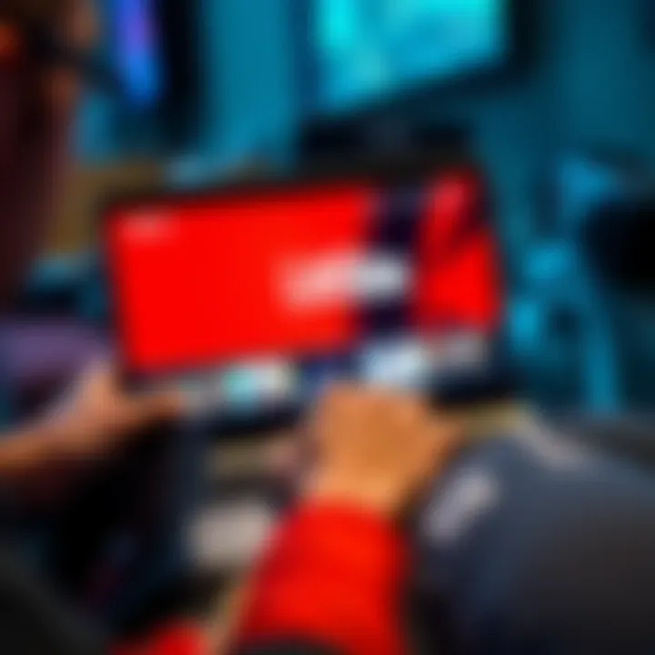 A person viewing Litecoin-related content on a laptop with YouTube interface visible