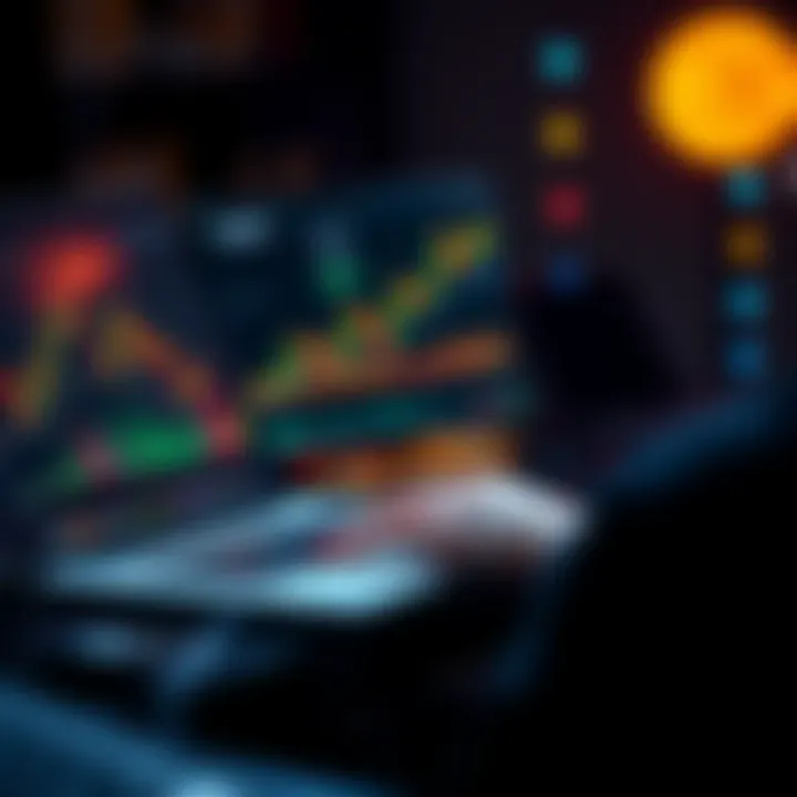 A person analyzing Bitcoin charts and loan options on a laptop, focused on financial decisions