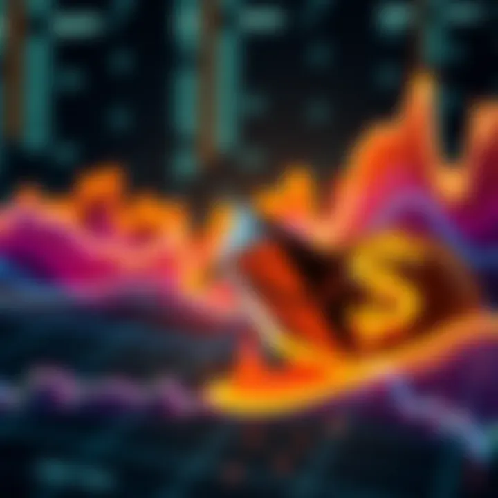 A graphic showing a downward trend in financial data with Ethereum logo and a dollar sign, representing the loss faced by Sharplink amidst rising Ethereum gains.